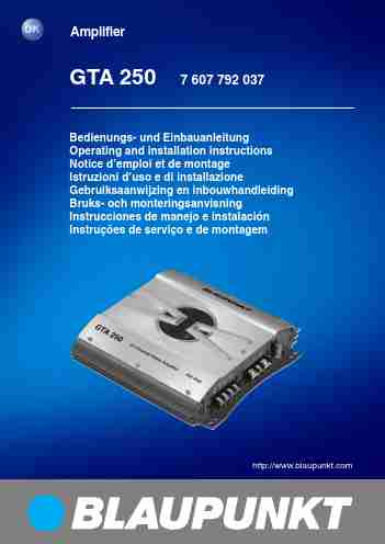 Blaupunkt Stereo Amplifier GTA 250-page_pdf